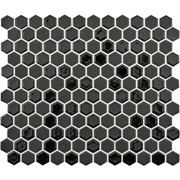 Mini Black Mixed Hexagon