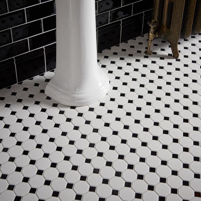 Classic Octagon and Dot Floor Mosaic Small