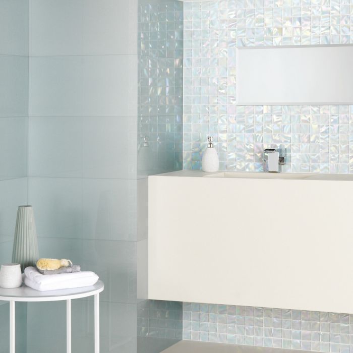 Ultimo Shell Iridescent Mosaic - White Mosaics Effect Lustre ...