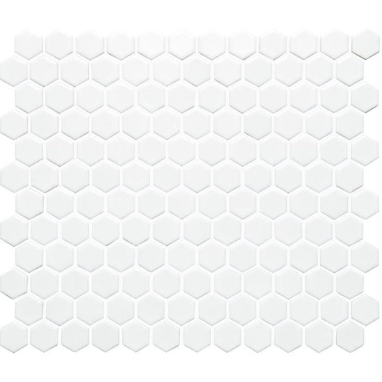 White Honeycomb Floor Mosaic