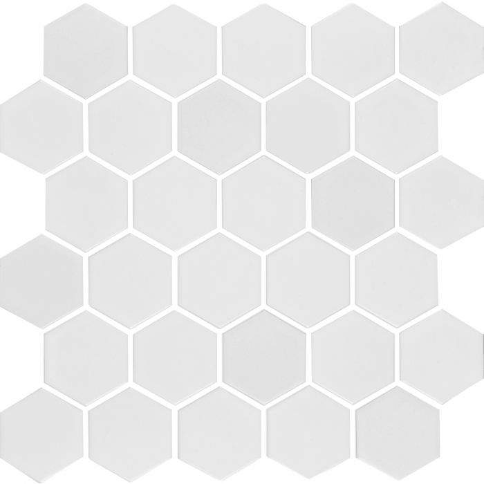White Large Honeycomb Floor Mosaic