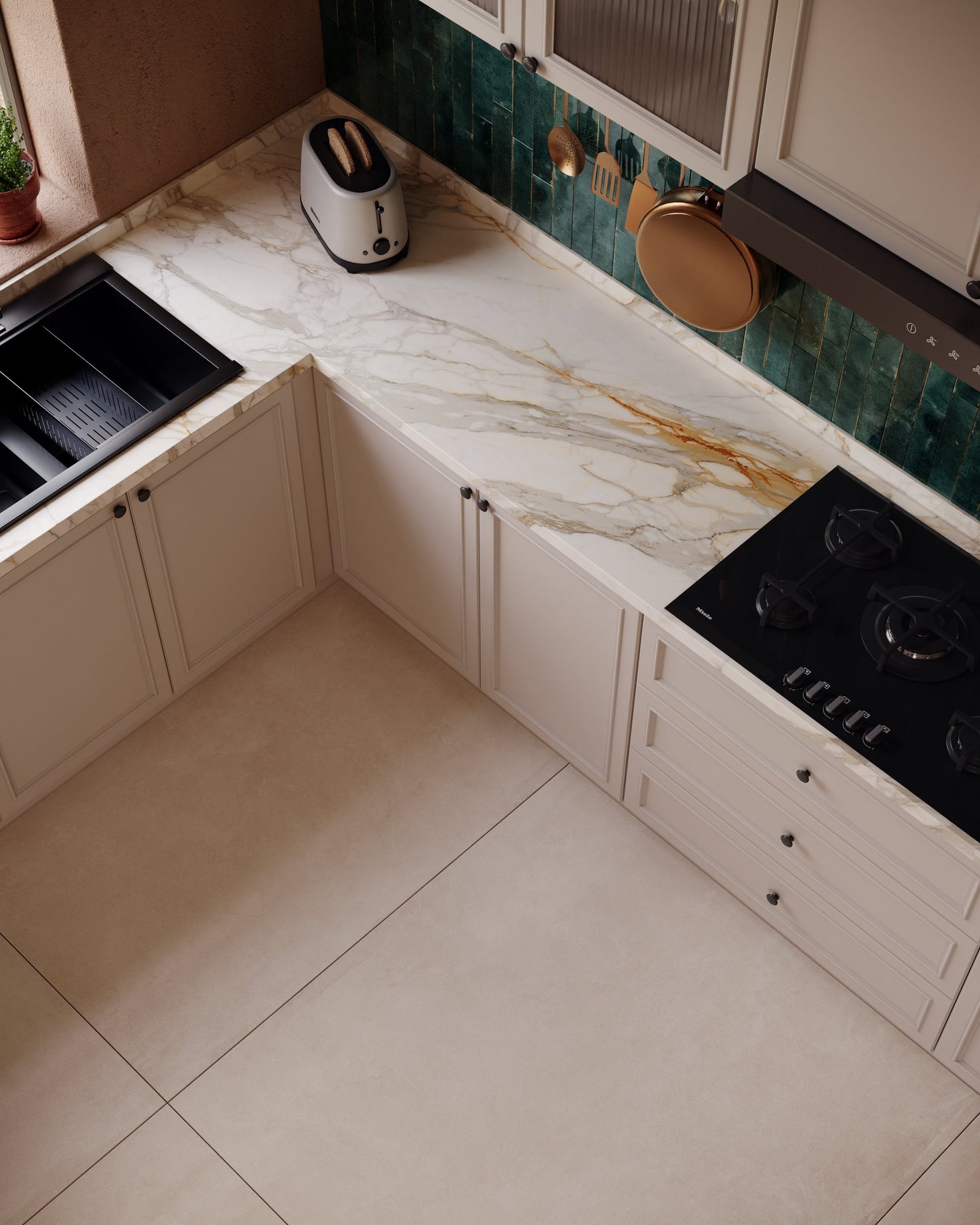Concrete Effect Kitchen Tiles - By European Heritage