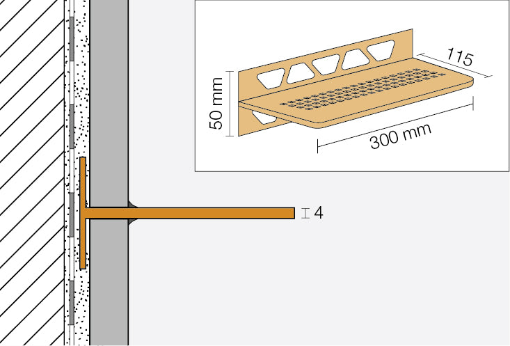Schluter Shelf W S1 Curve Design