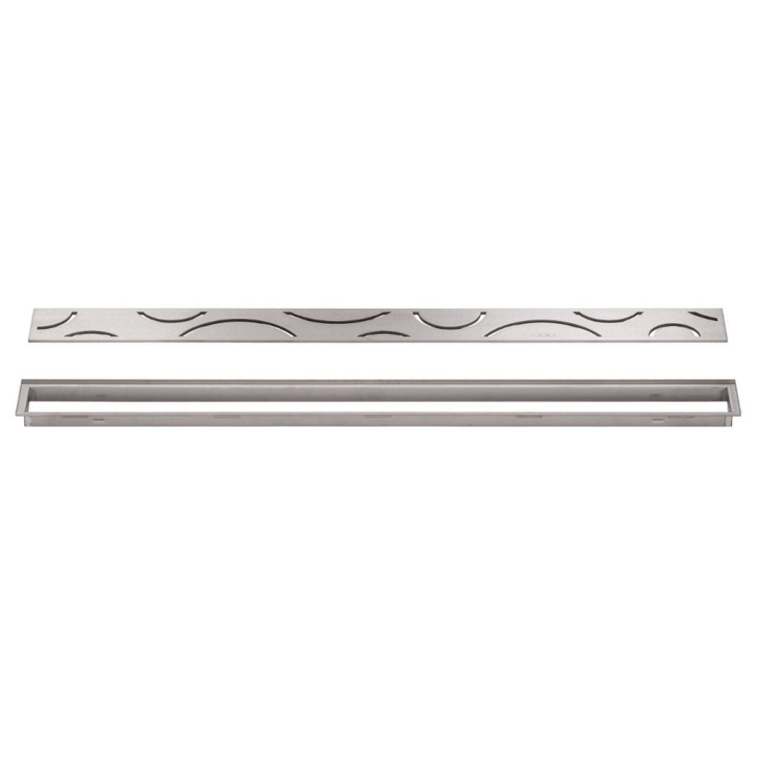 Schluter Kerdi-Line IF-F Curve Design Brushed Stainless Steel Drain and Grate