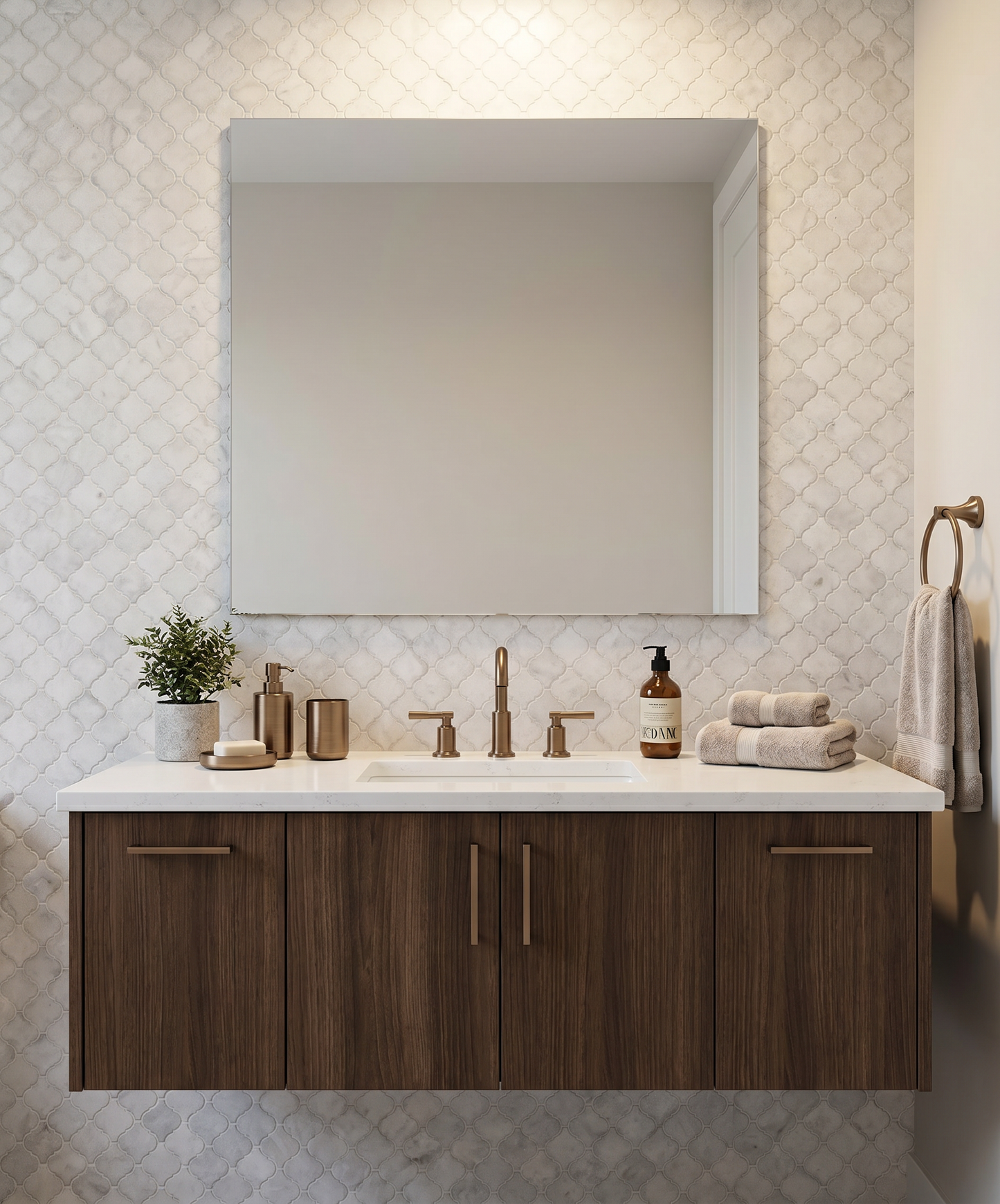 Alpi Carrara Marble Honed Arabesque Mosaic