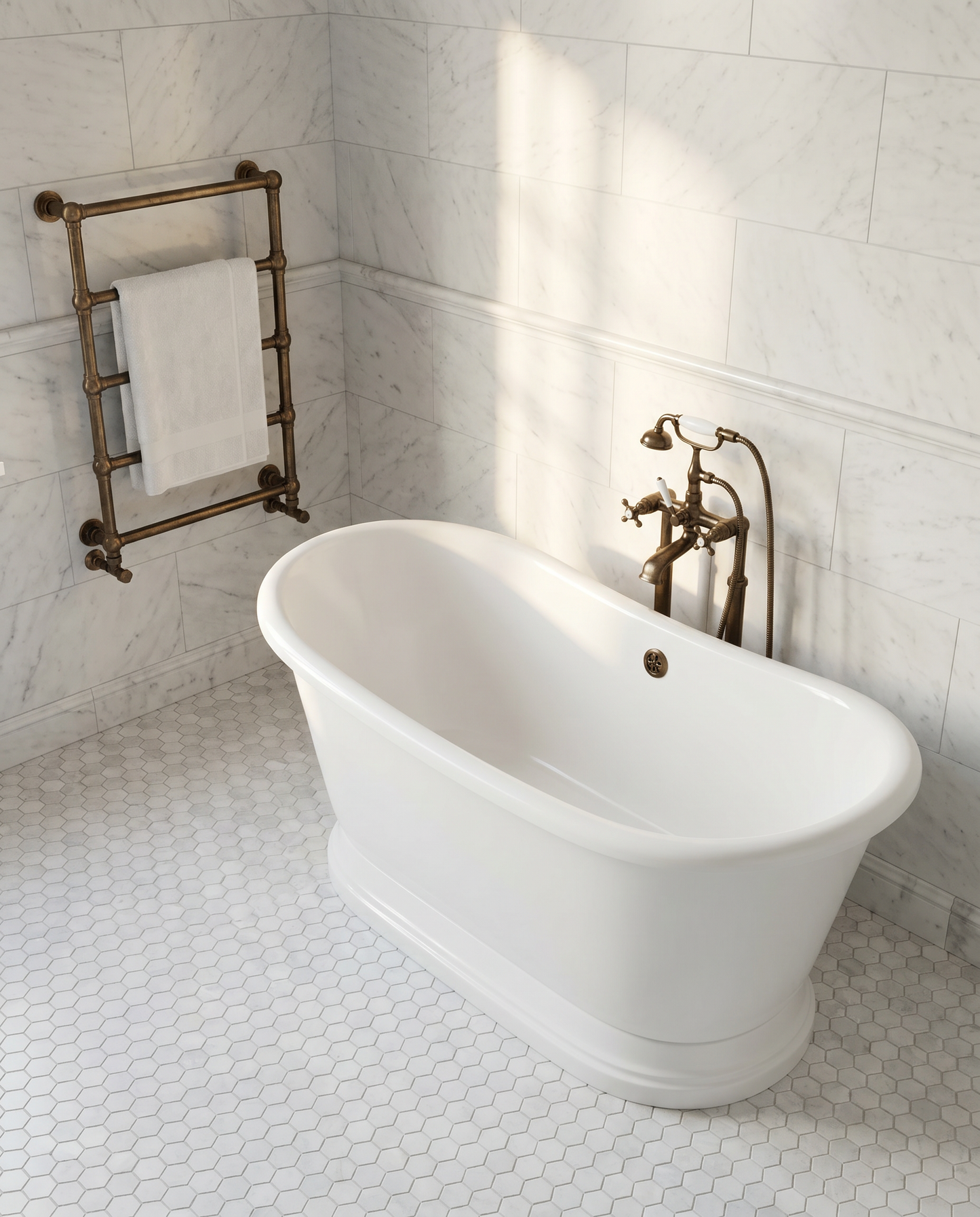 Alpi Carrara Marble Honed Hexagon Mosaic
