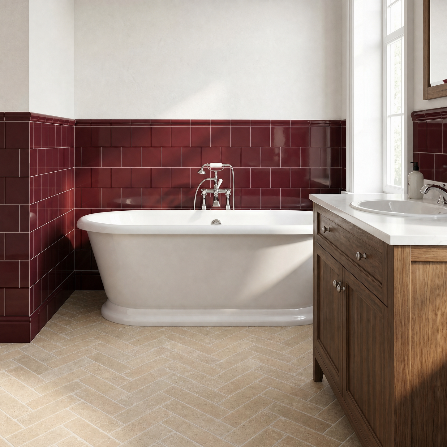 Belgravia Burgundy Gloss Field Tile