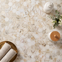 Calacatta Oro Marble Honed Hexagon (5cm Chip) Mosaic