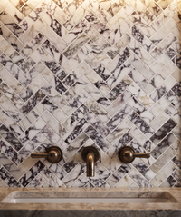 Calacatta Viola Marble Honed Herringbone Mosaic