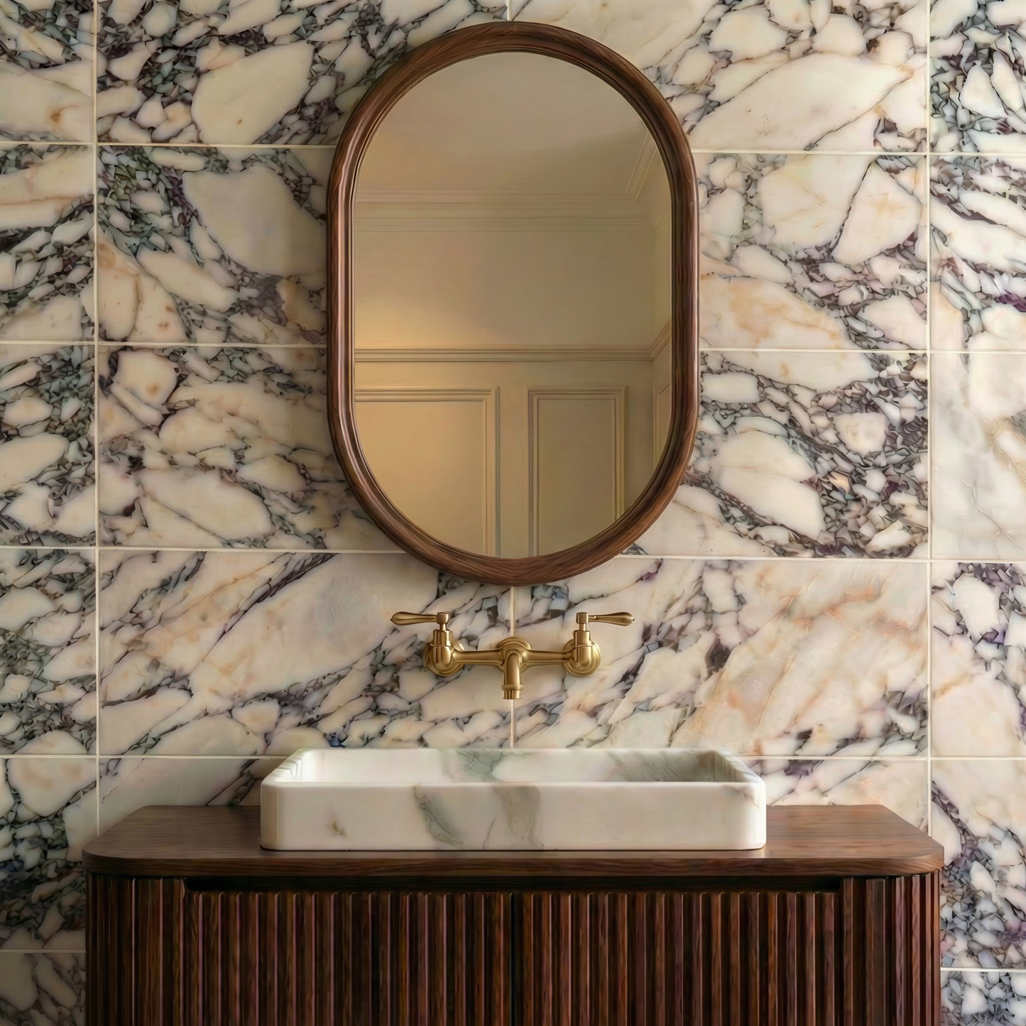 Calacatta Viola Marble Honed Tile