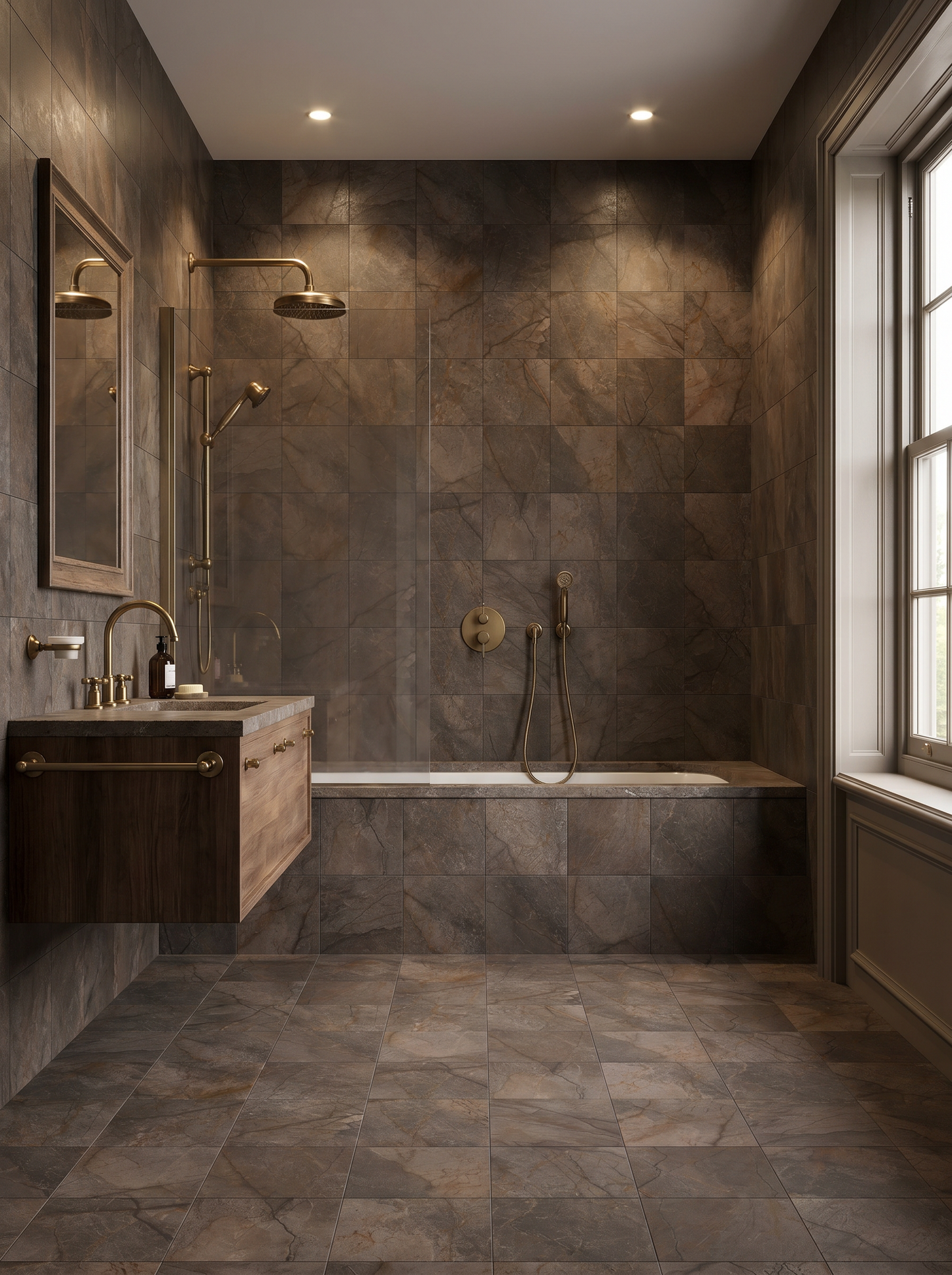 Capri Chocolate Brushed Square Porcelain
