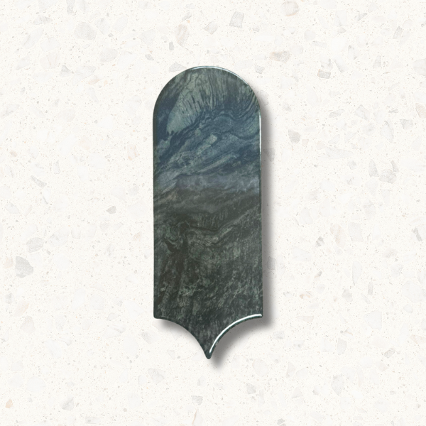 Capri Verde Feather Glossy Ceramic