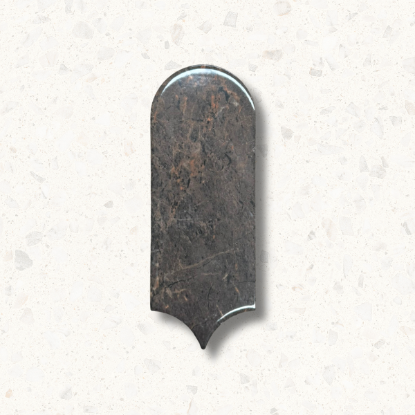 Capri Chocolate Feather Glossy Ceramic