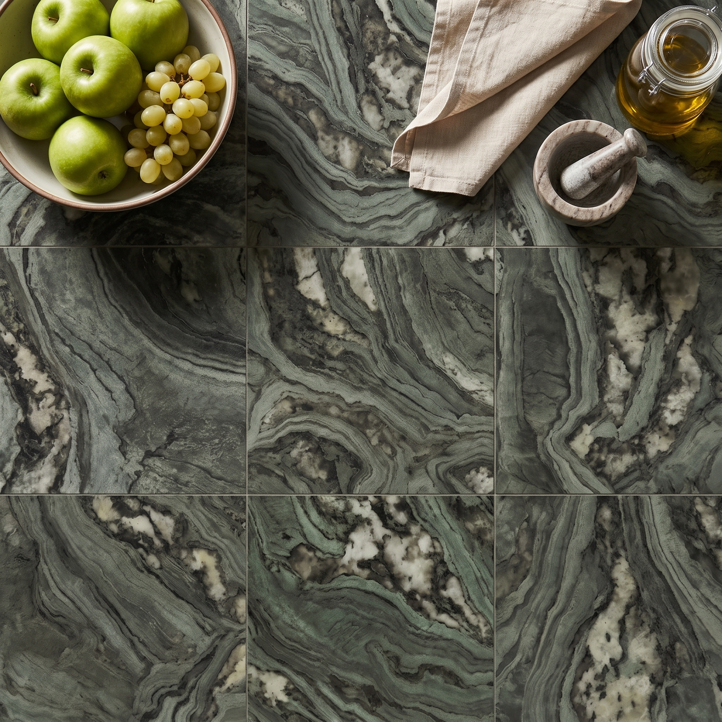 Capri Verde Brushed Square Porcelain