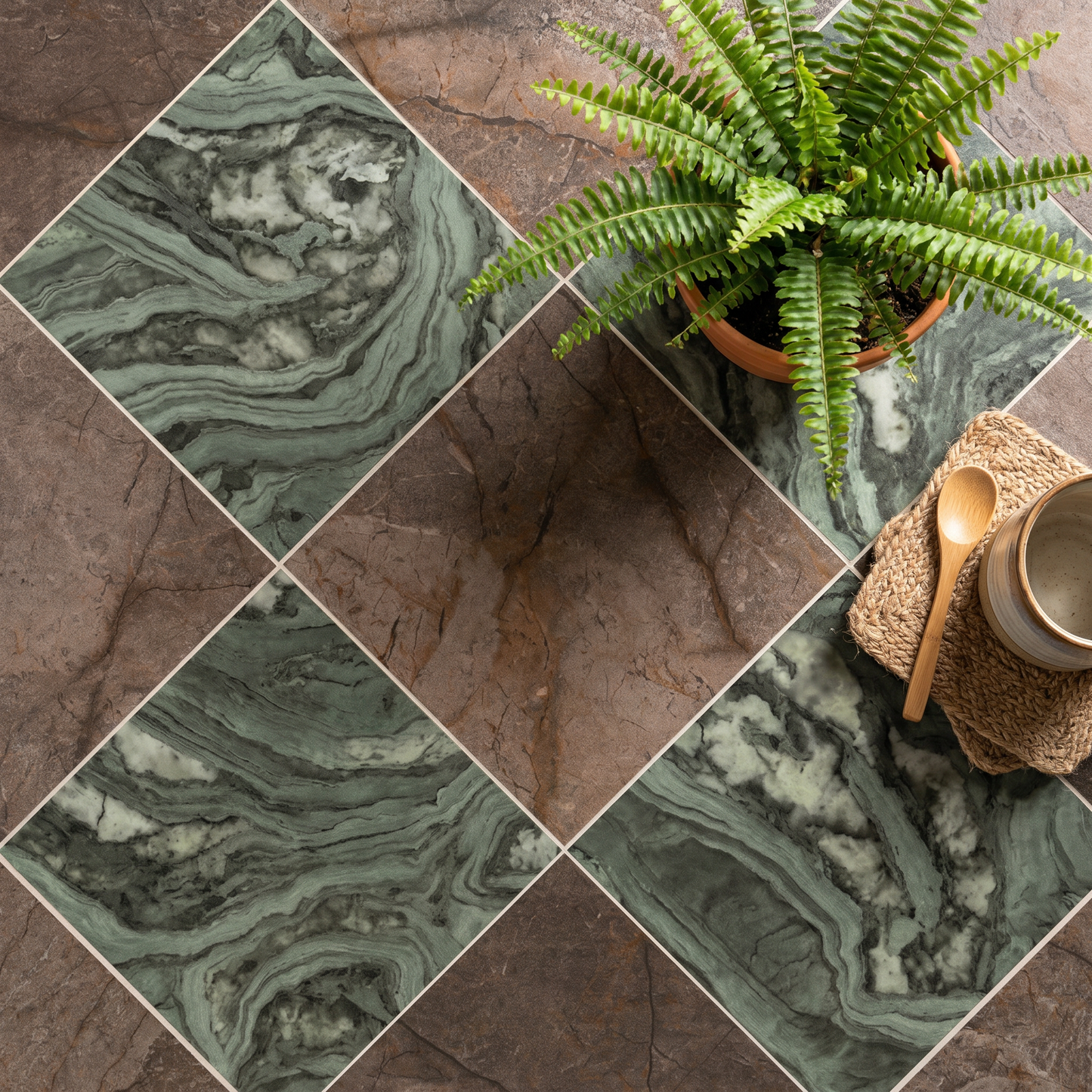 Capri Verde Brushed Square Porcelain