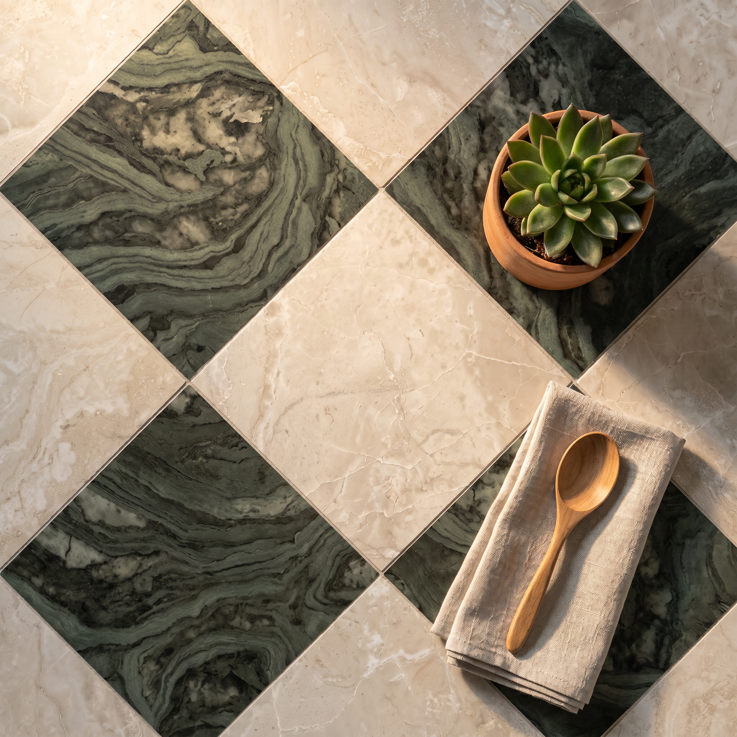 Capri Verde Brushed Square Porcelain