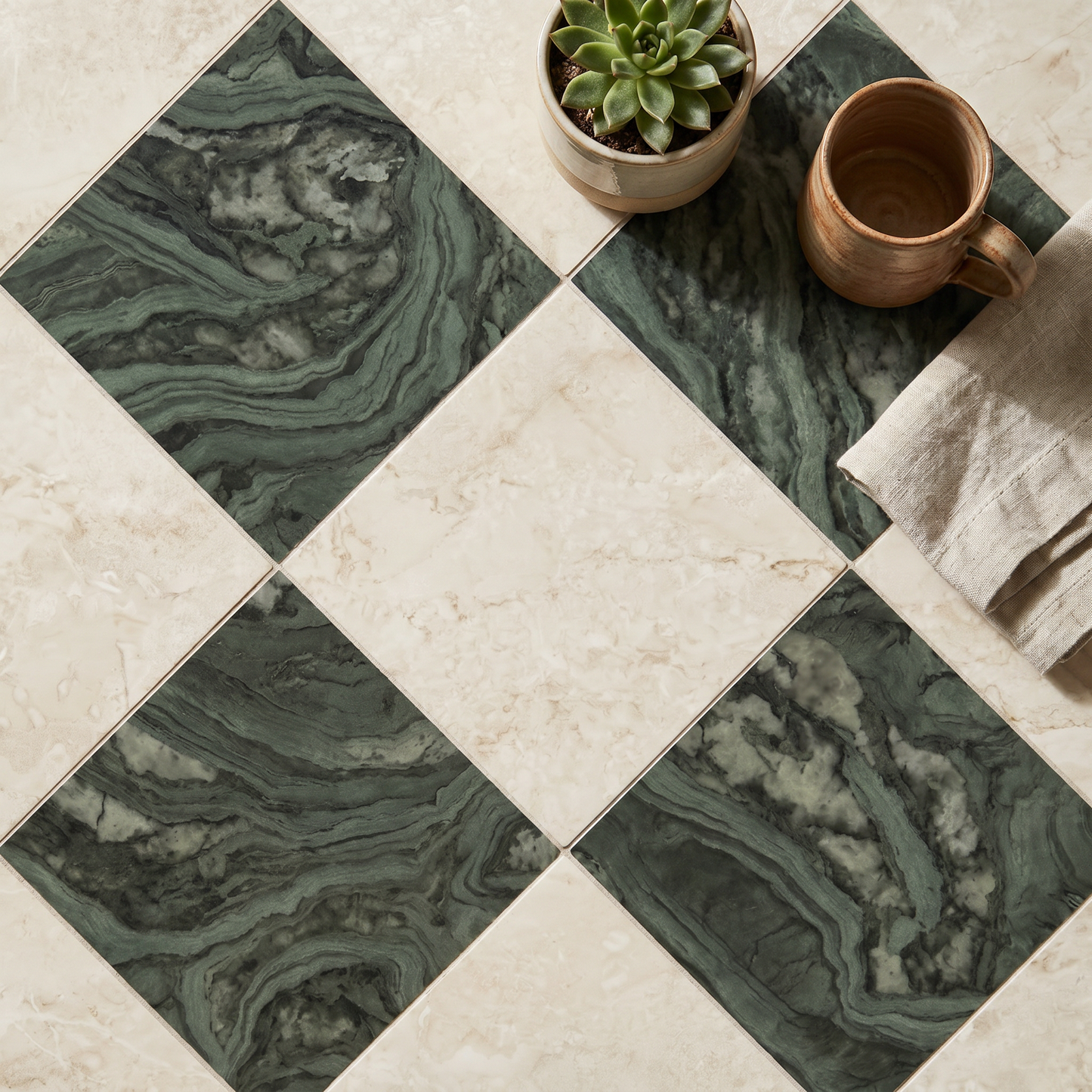 Capri Verde Brushed Square Porcelain
