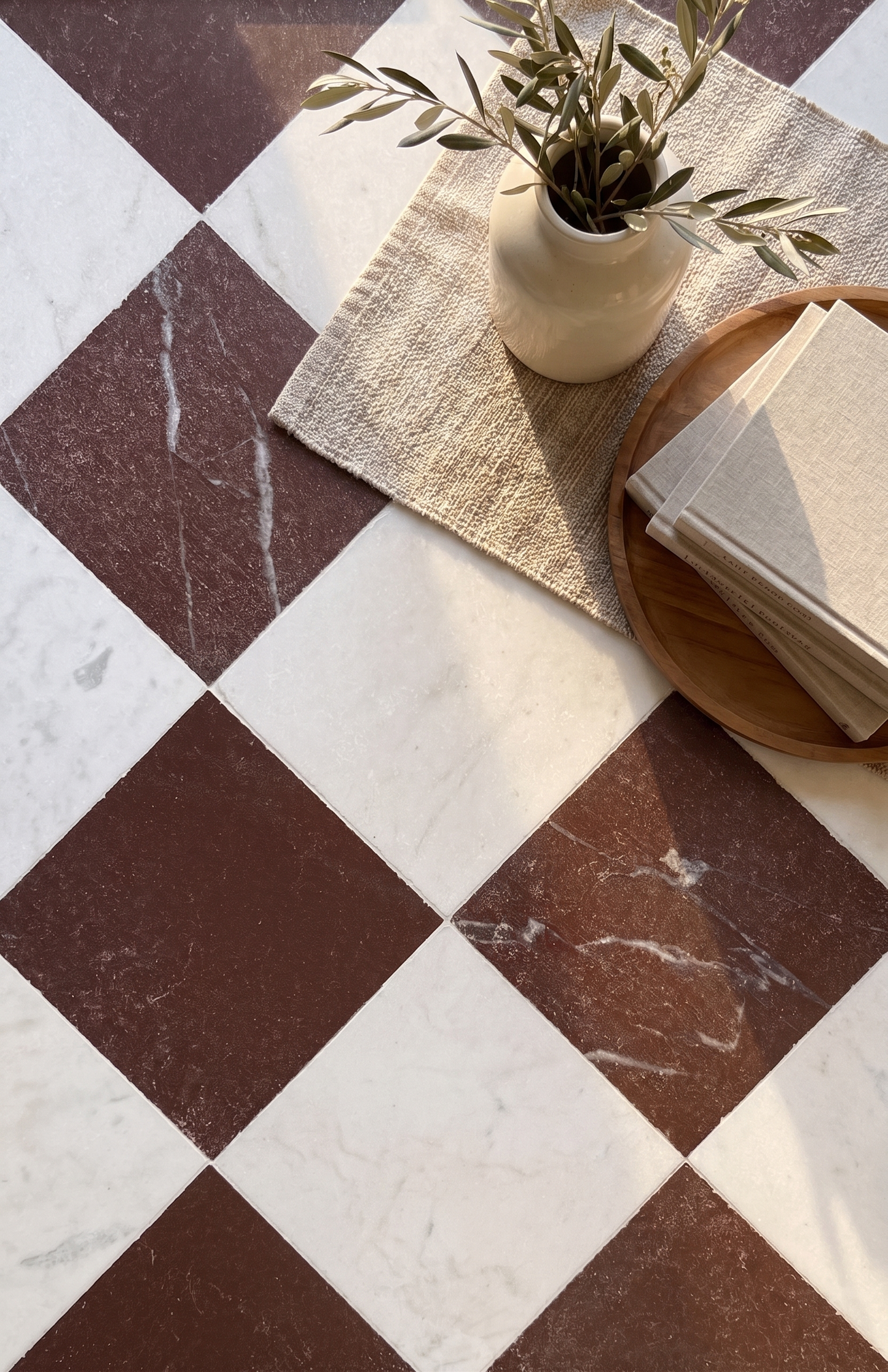 Claret Marble Tumbled Square