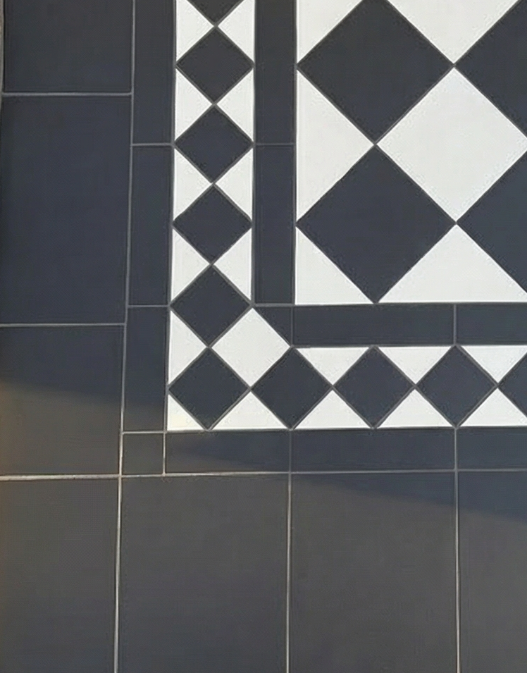Black and white checkered prefabricated corder