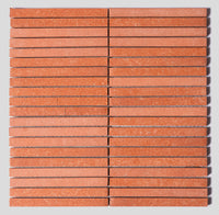 Galestra Mosaic Handmade Terracotta Tumbled Stick Mesh Backed 12x150mm