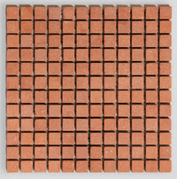 Galestra Mosaic Handmade Terracotta Tumbled Small Square Mesh Backed 20x20mm