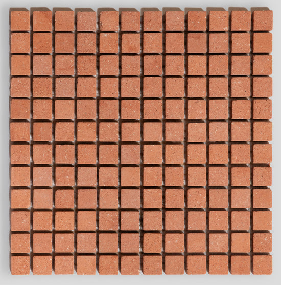 Galestra Mosaic Handmade Terracotta Tumbled Small Square Mesh Backed 20x20mm