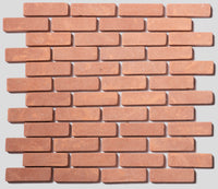 Galestra Mosaic Handmade Terracotta Tumbled Brickbond Mesh Backed 20x70mm