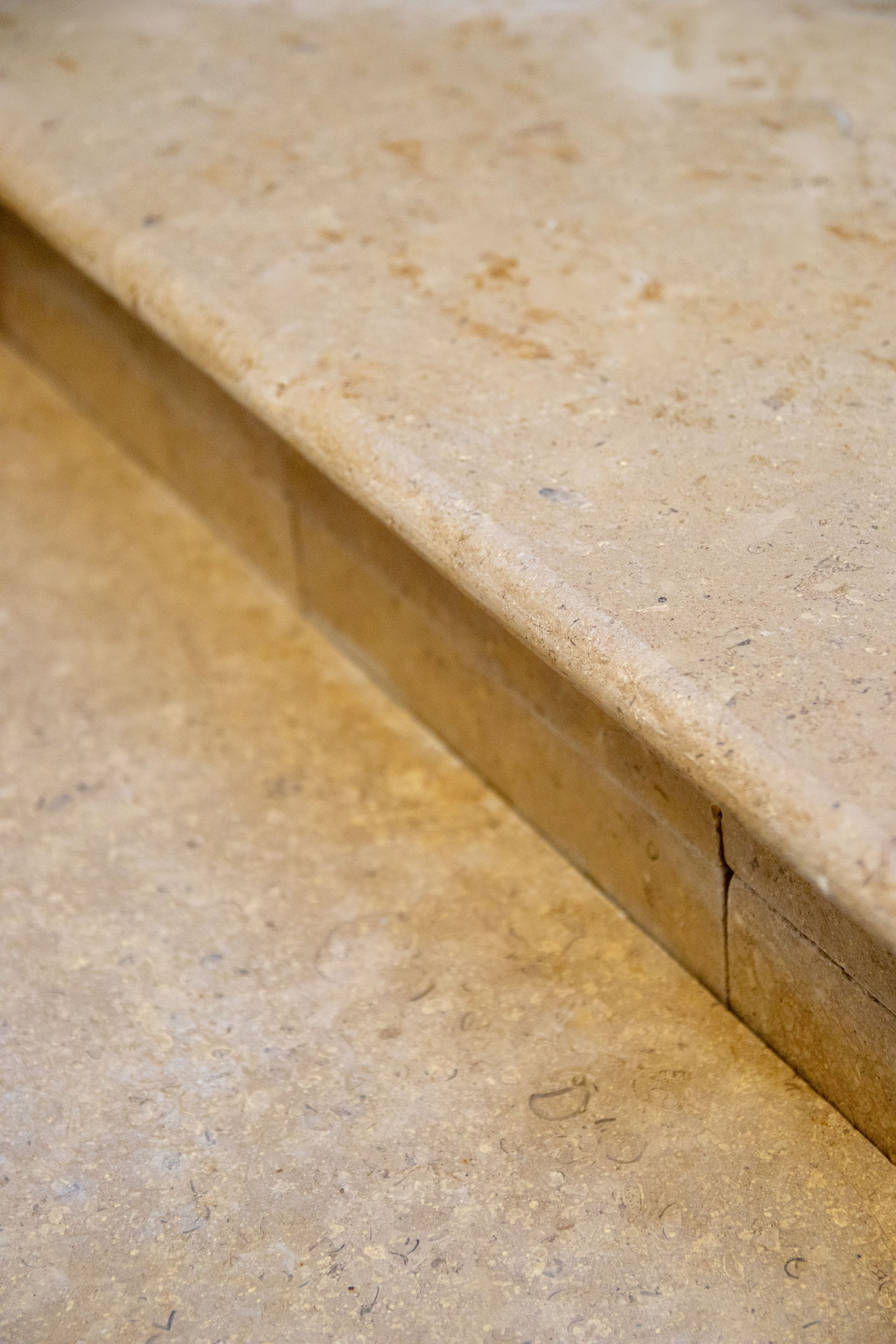 Selborne Limestone Bullnose Step Tumbled & Etched Finish