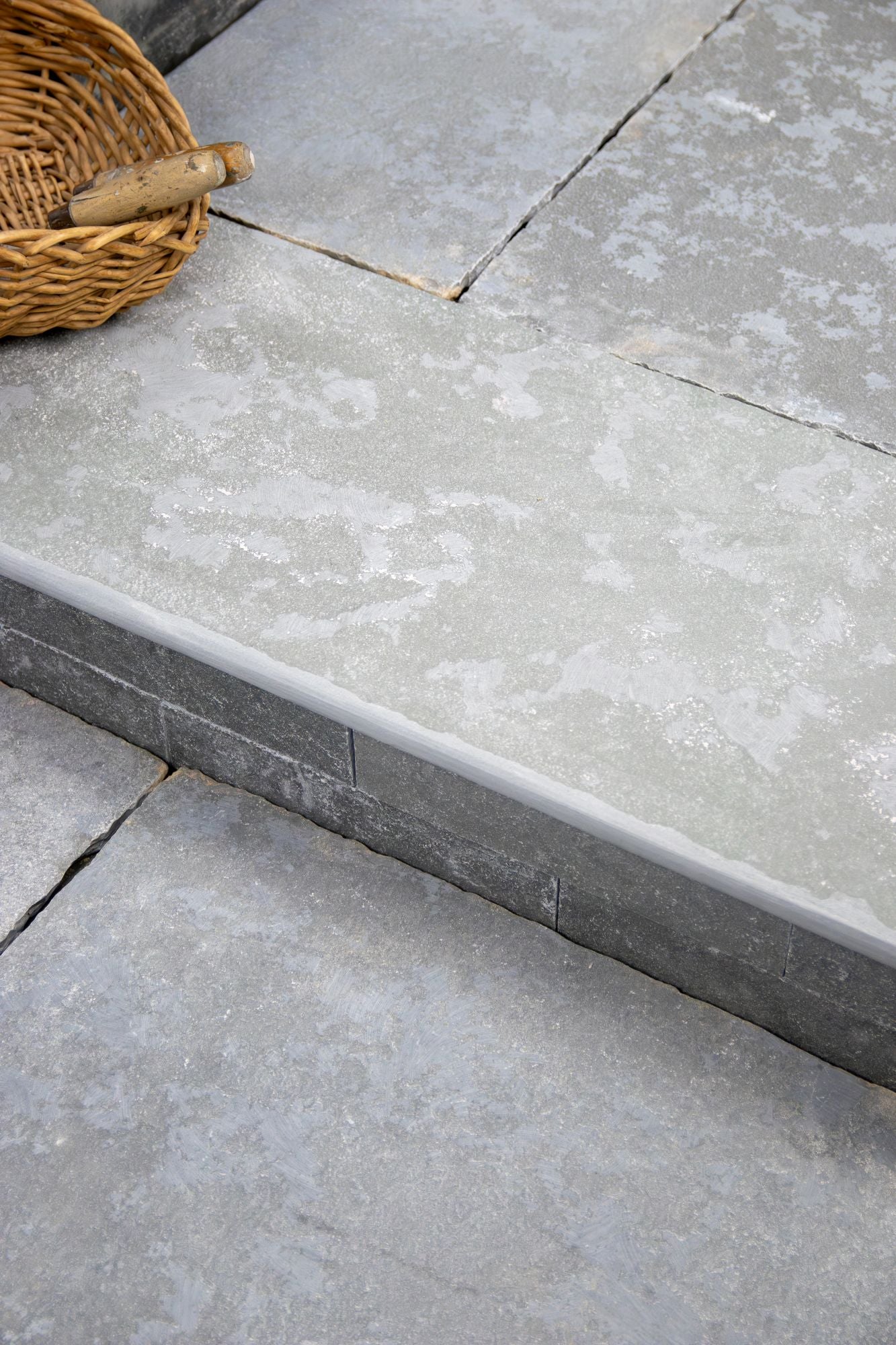 Elkstone Grey Worn & Tumbled Bullnose Step With Drainage Groove
