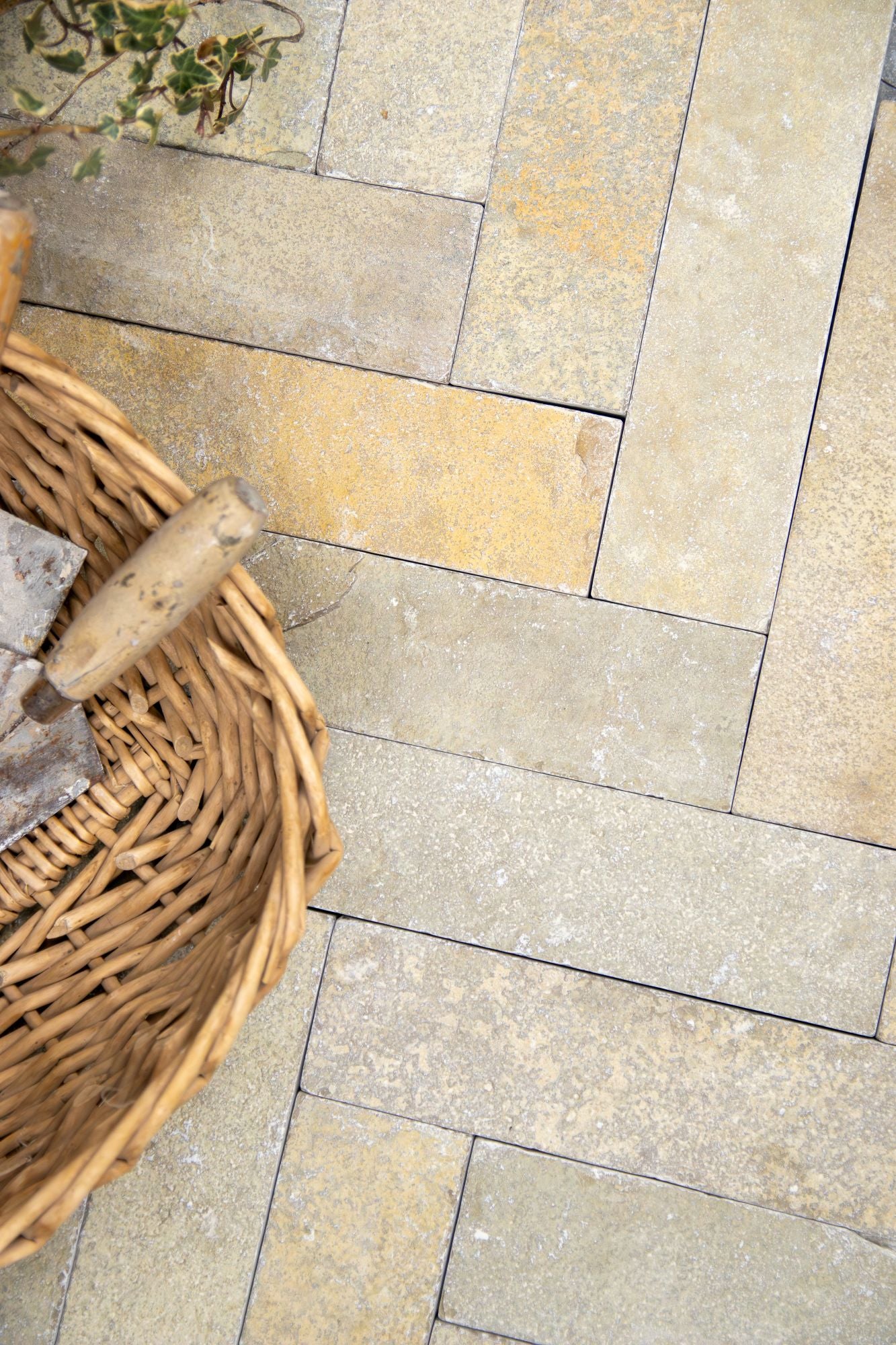 Elkstone Yellow Tumbled Herringbone
