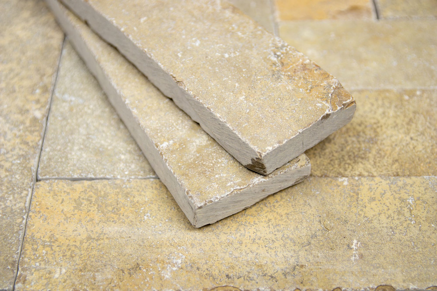 Elkstone Yellow Tumbled Herringbone