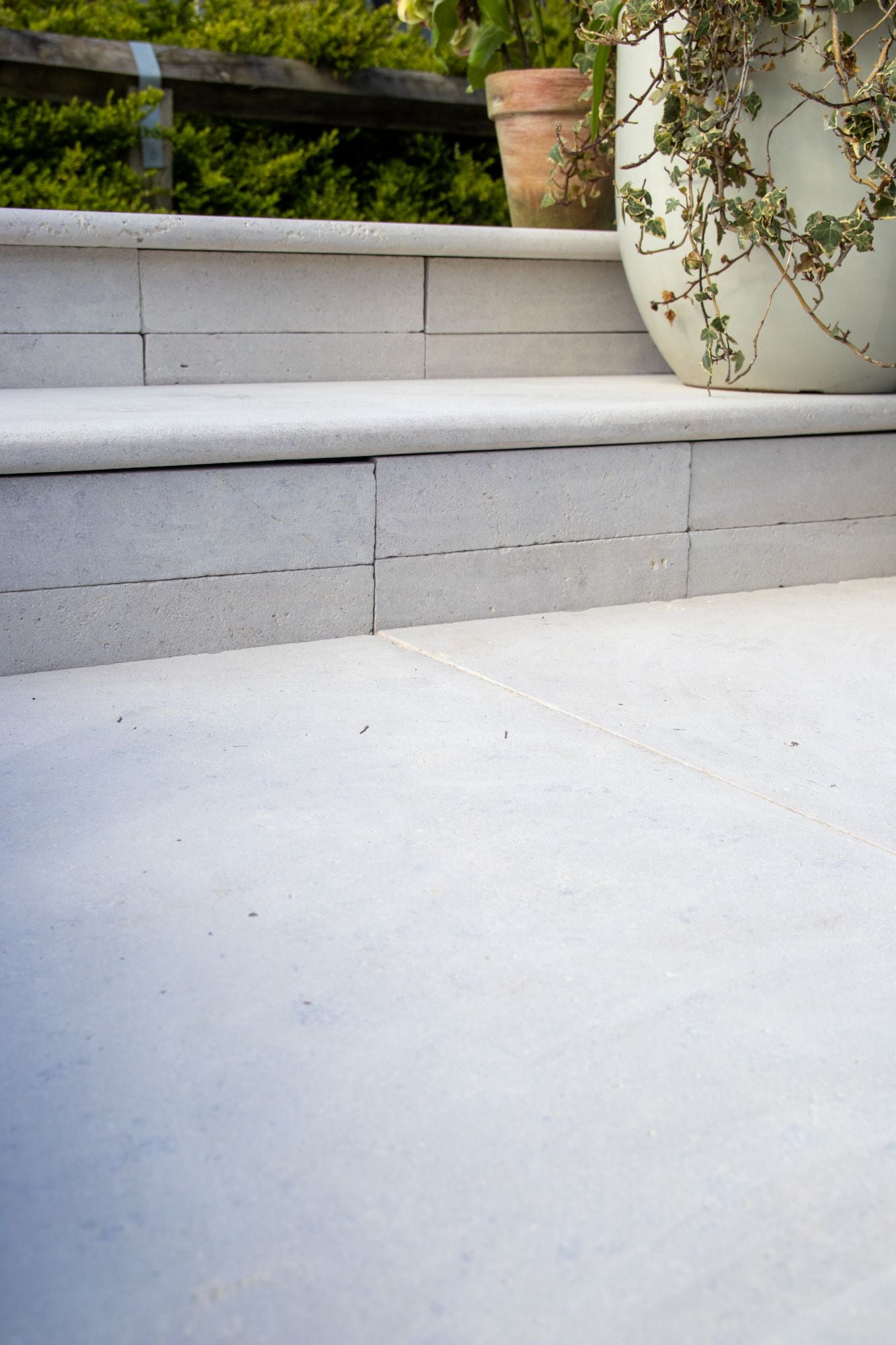 Selborne Limestone Bullnose Step Weathered Finish with Rain Drip