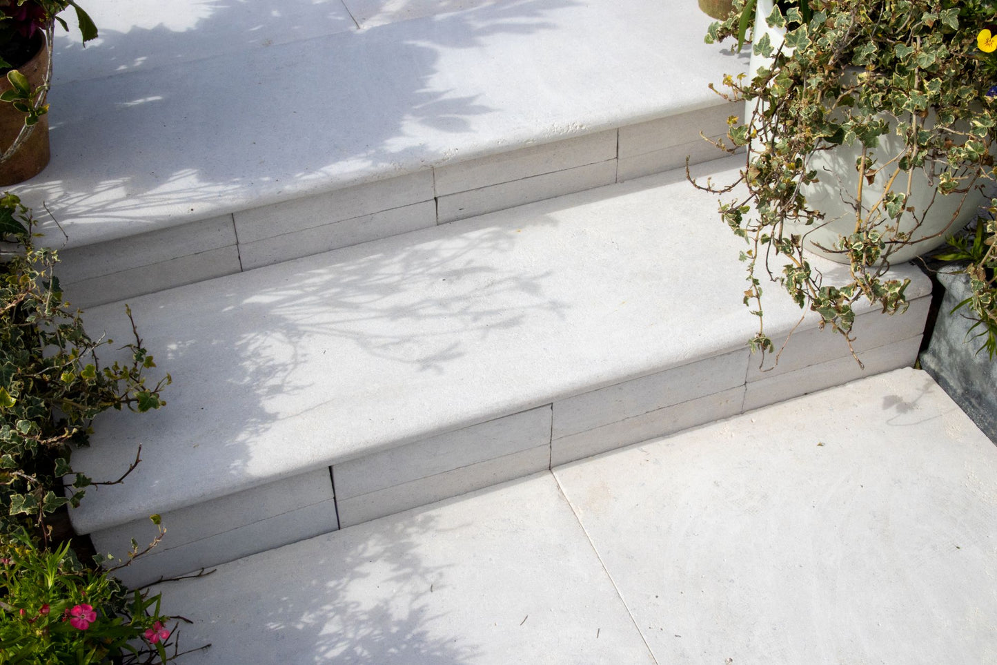 Selborne Limestone Bullnose Step Weathered Finish with Rain Drip