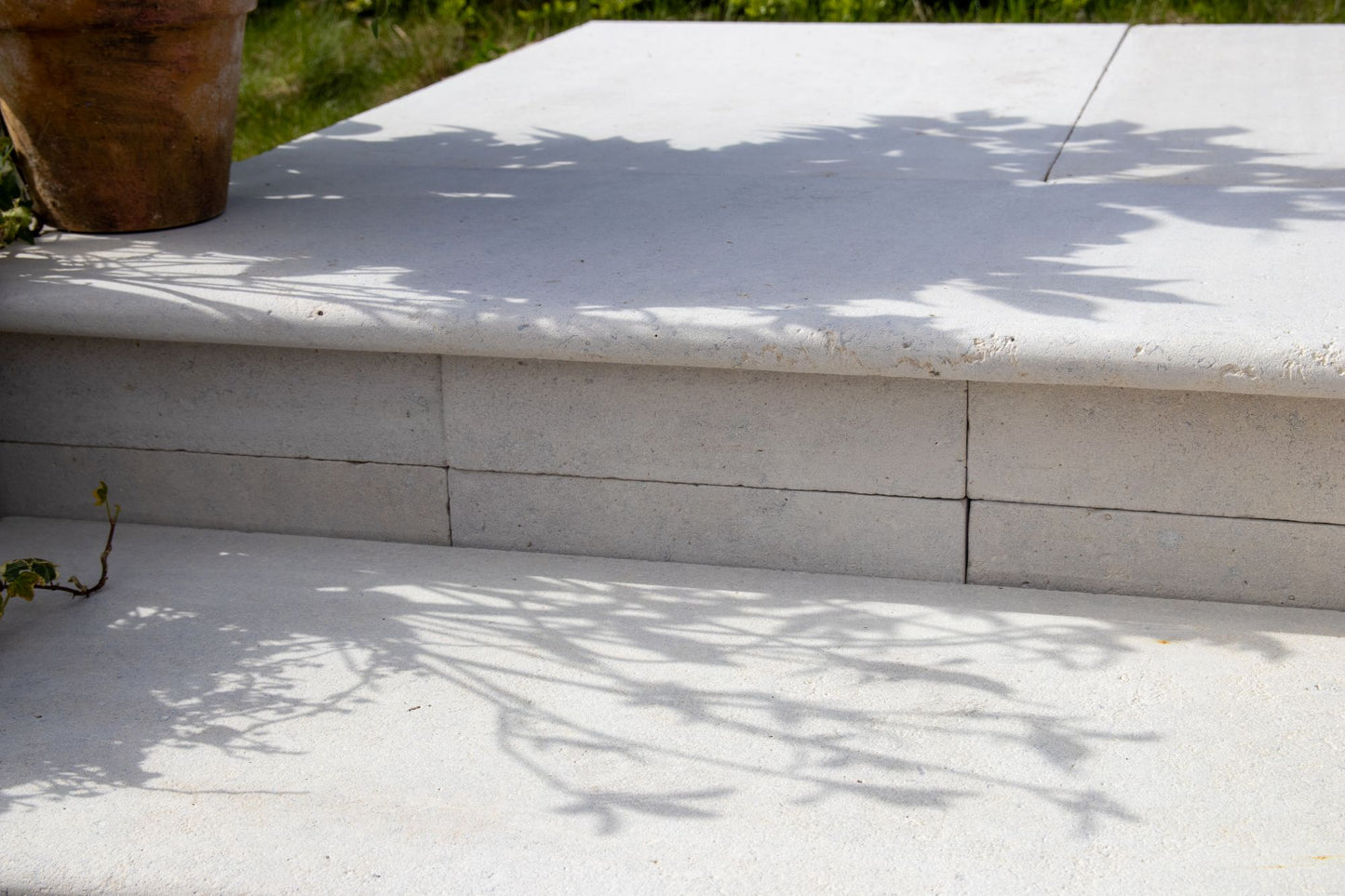 Selborne Limestone Bullnose Step Weathered Finish with Rain Drip