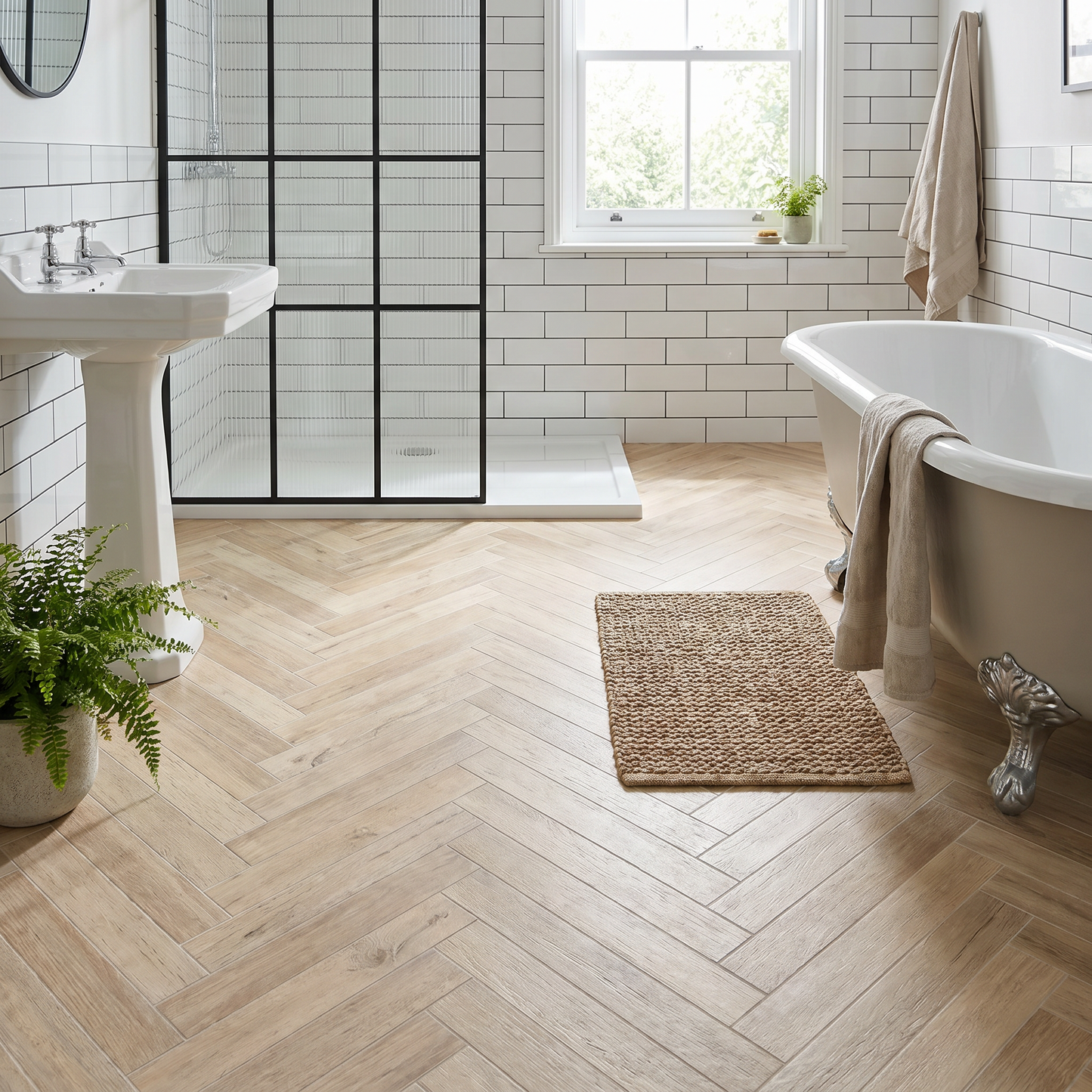 Ostuni Wood Pale Herringbone