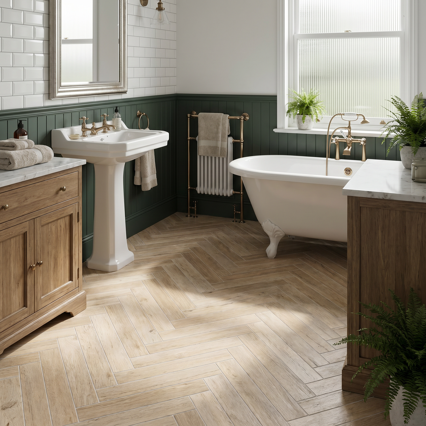 Ostuni Wood Pale Herringbone
