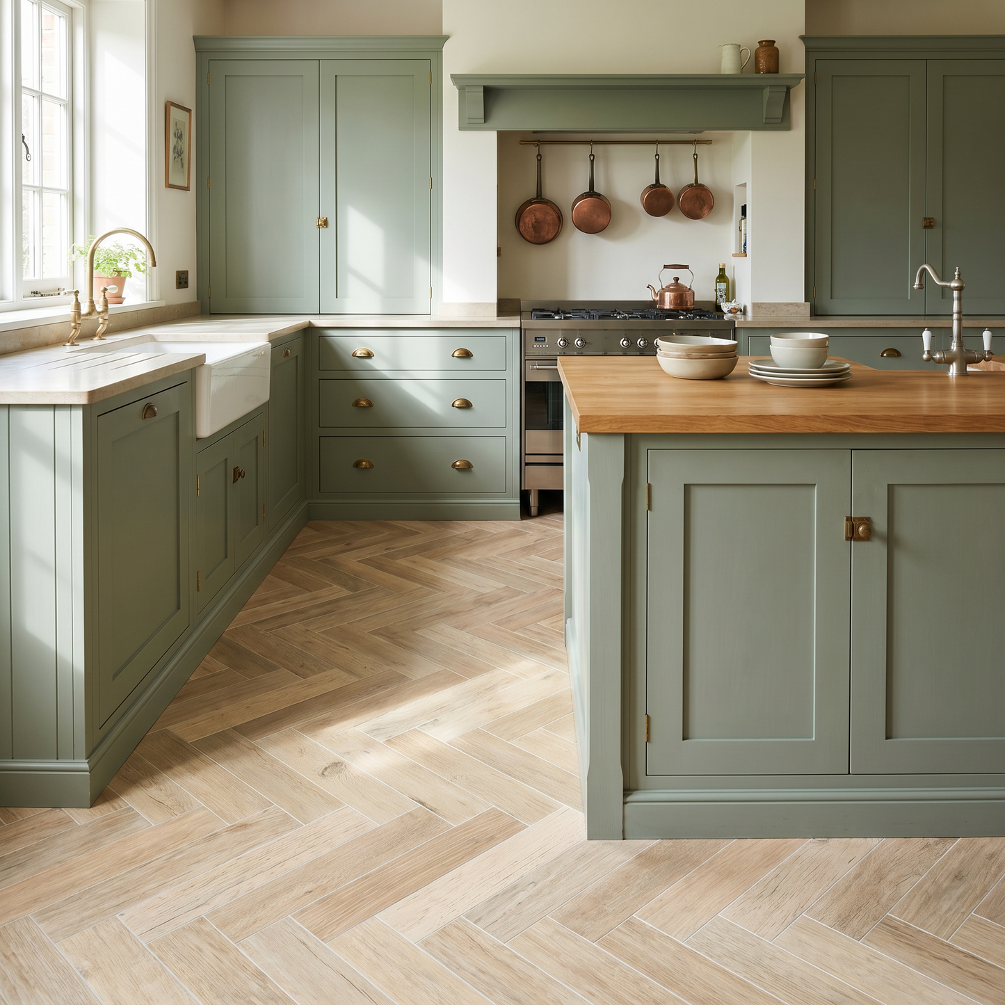 Ostuni Wood Pale Herringbone