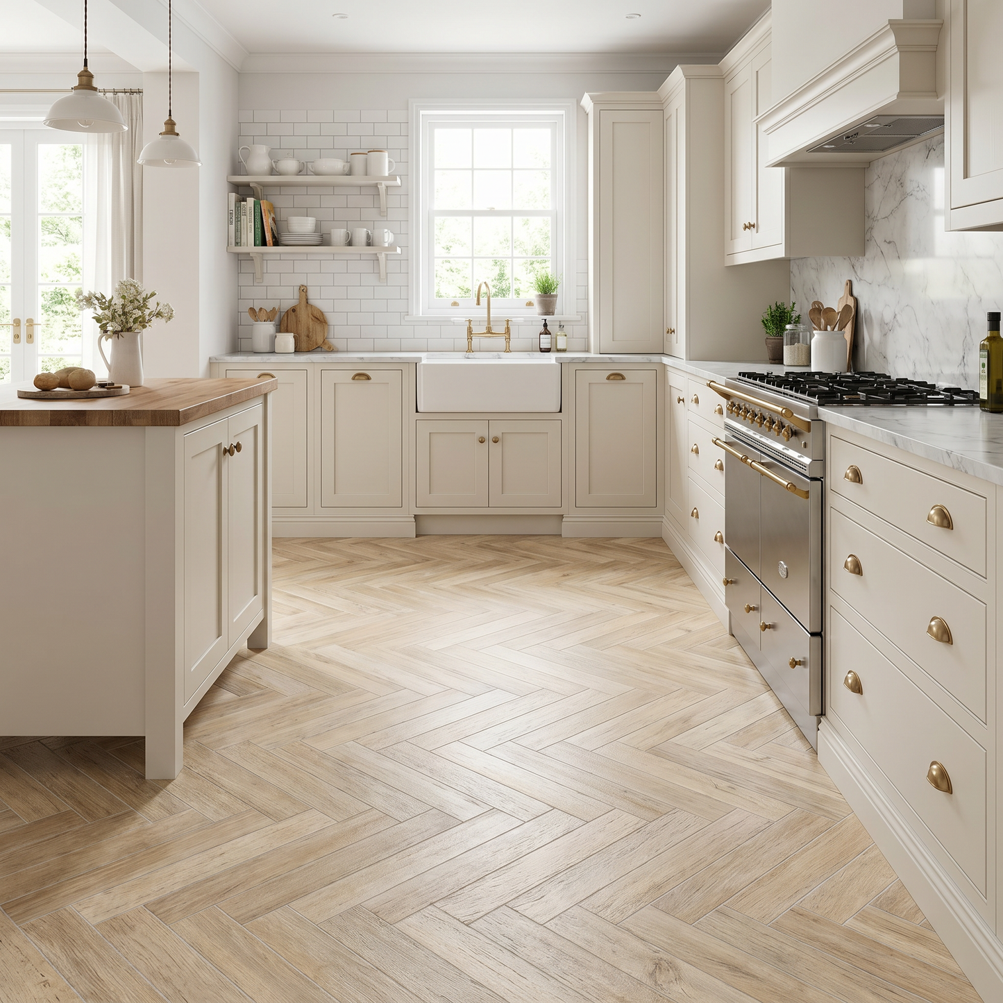 Ostuni Wood Pale Herringbone