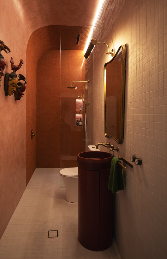 Galestra Mosaic Handmade Terracotta Tumbled Small Square Mesh Backed 20x20mm