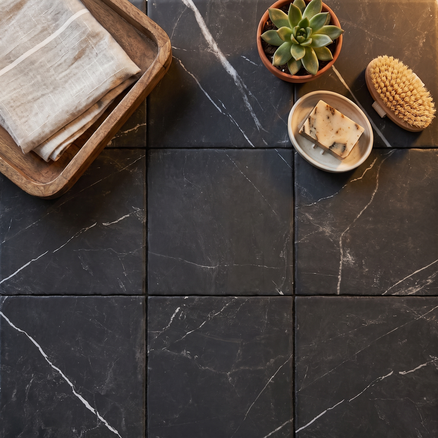 Ravello Nero Tumbled Matt Square Porcelain