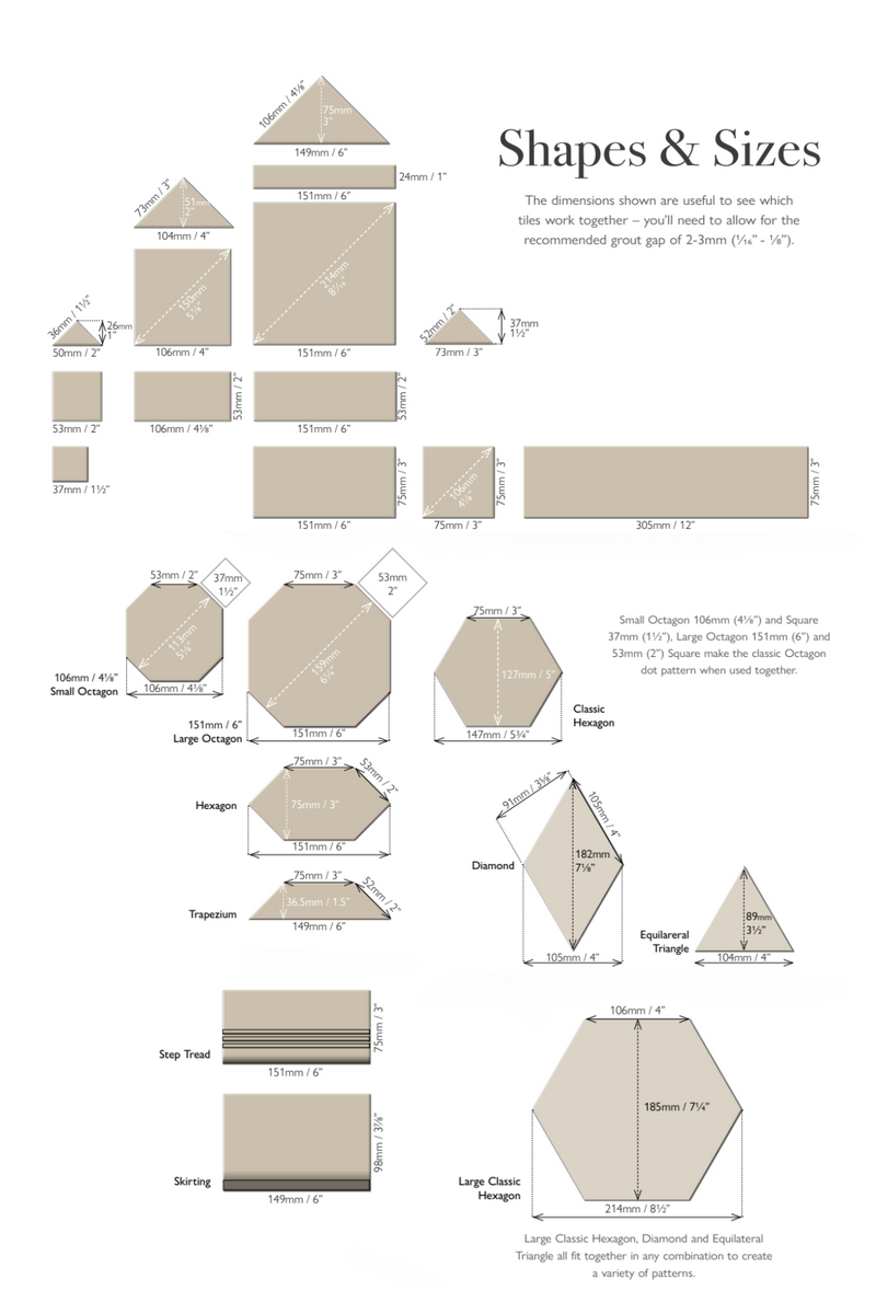 Octagons (Small) - White - White Octagon (Small) Effect Matt Quarry ...