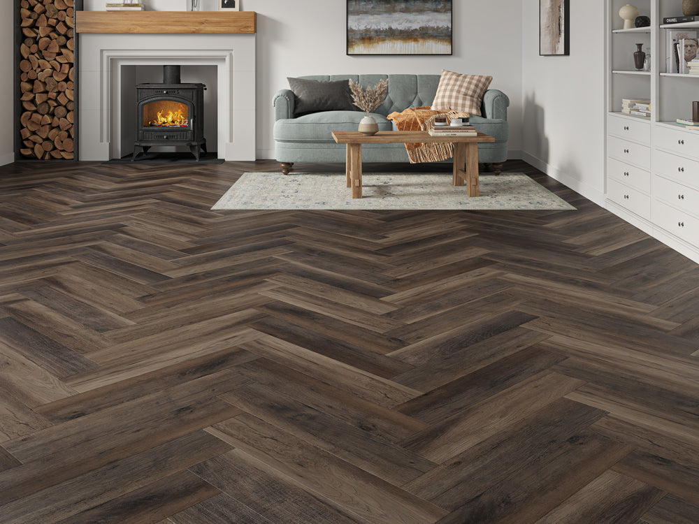 Benmore Brown Black Oak Herringbone 6.5/0.5mm Click SPC