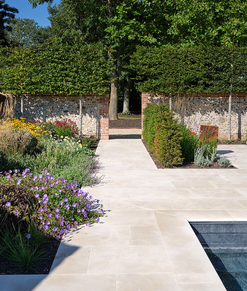 Buscot Limestone Paving Etched Finish - Beige Limestone Tile – European ...