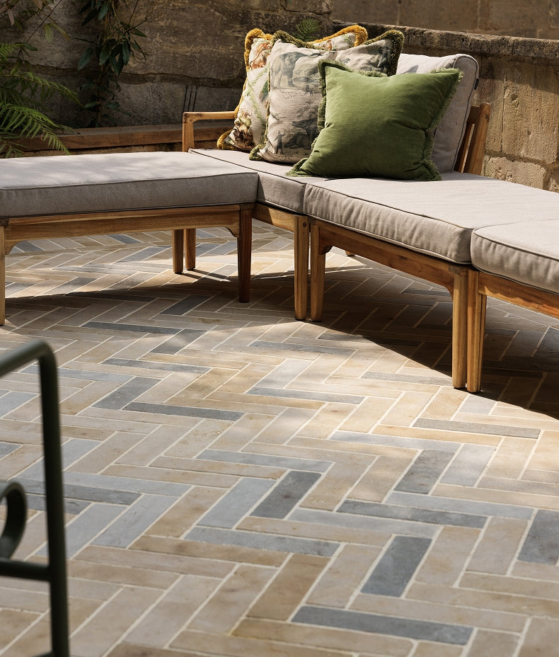 Castilan Parquet Tumbled Finish - Grey Limestone Tile – European Heritage