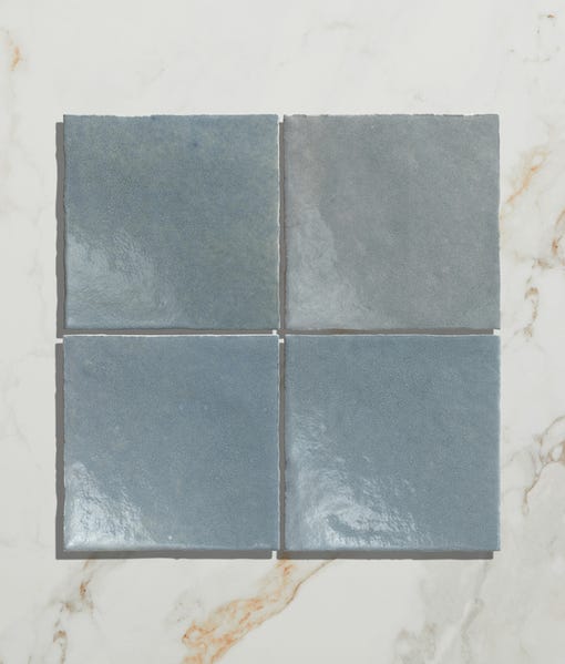 Rectangular Powder Blue Tile Maroc Porcelain Powder Blue - Blue Zellige Effect Gloss Porcelain Tile ...