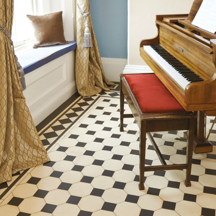 Chesterfield Black and Dover White - Pattern Area Effect Matt Quarry ...