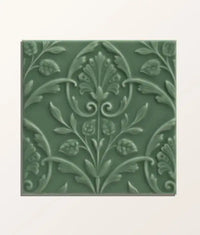 Victorian Style Wall Hampton Court Vines Cabbage Green Gloss Finish