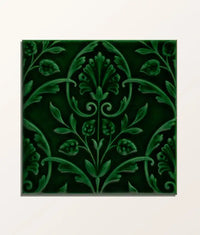 Victorian Style Wall Hampton Court Vines Olive Green Gloss Finish