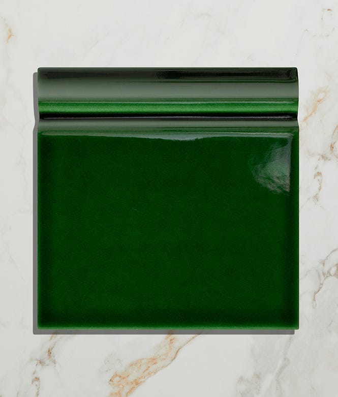 Victorian Style Olive Green Crackle Glaze Classic Skirting