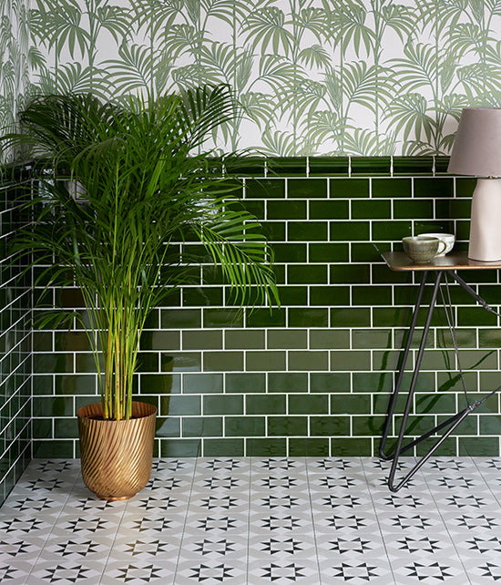 Green Metro & Wall Tiles Tile in a Crackle Glaze, Gloss Finish ...